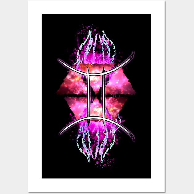 Gemini Zodiac - Pink Abstract Wall Art by Scailaret